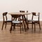 Baxton Studio Philip Light Grey Upholstered and Walnut Wood 5-Piece Dining Set 167-10810-10808 - alternate 4